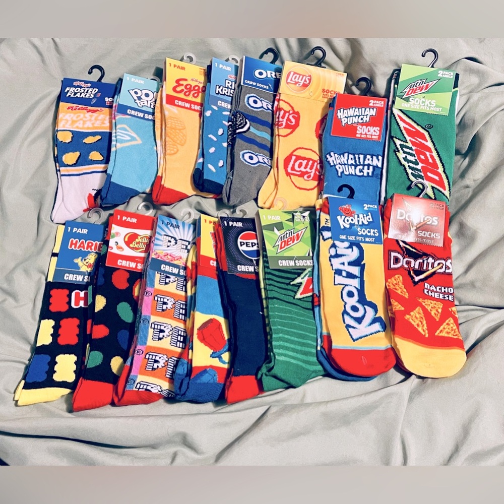 Crazy Socks ~ Breakfast/Candy/Snacks ~ 20 Pairs Total